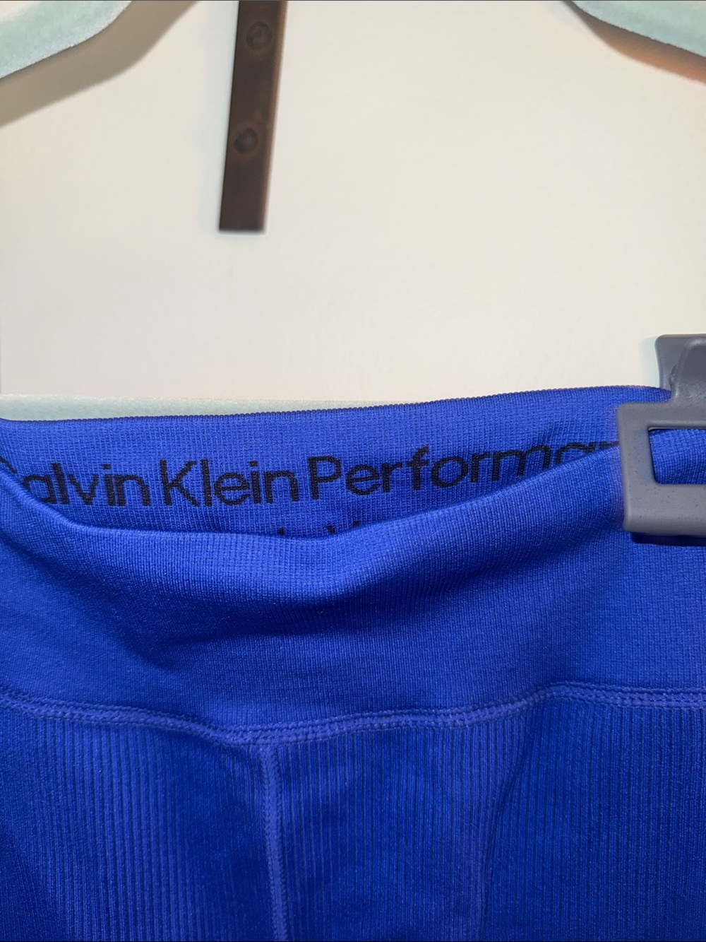 Calvin Klein Girls' Bright Blue Ribbed Leggings - Picture 2 of 2